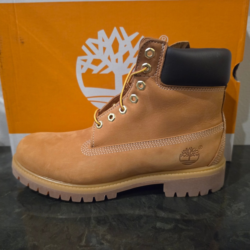 Timberland Mens Premium 6 Inch Waterproof Boot Wheat Nubuck TB110061 8.5M - Picture 6 of 13